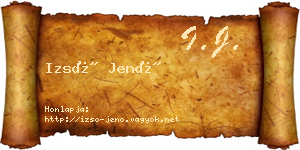 Izsó Jenő névjegykártya