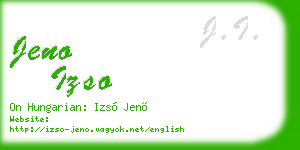 jeno izso business card