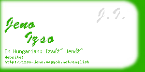 jeno izso business card